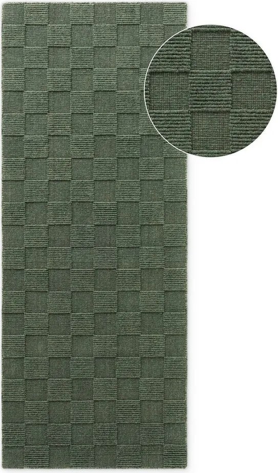 Passatoia verde scuro in lana tessuta a mano 80x200 cm Scala – Villeroy&amp;Boch