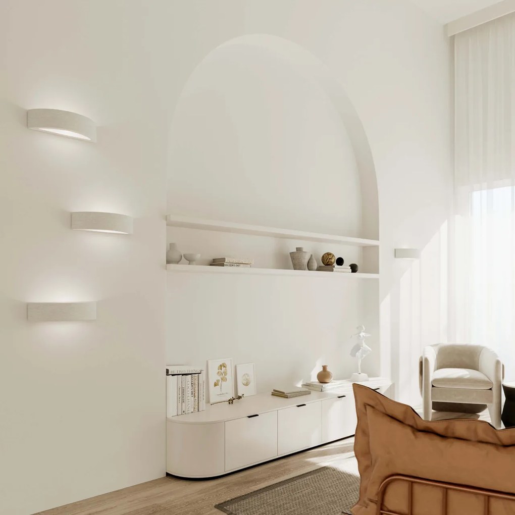 Applique da Parete in Gesso-Ceramico ATENA E27 Pitturabile da interno
