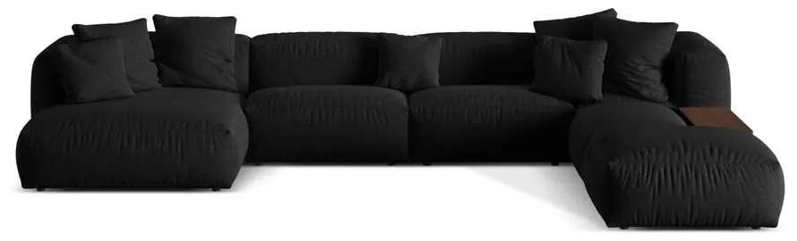 Divano angolare modulare nero (angolo destro a forma di U) Martina - Micadoni Home