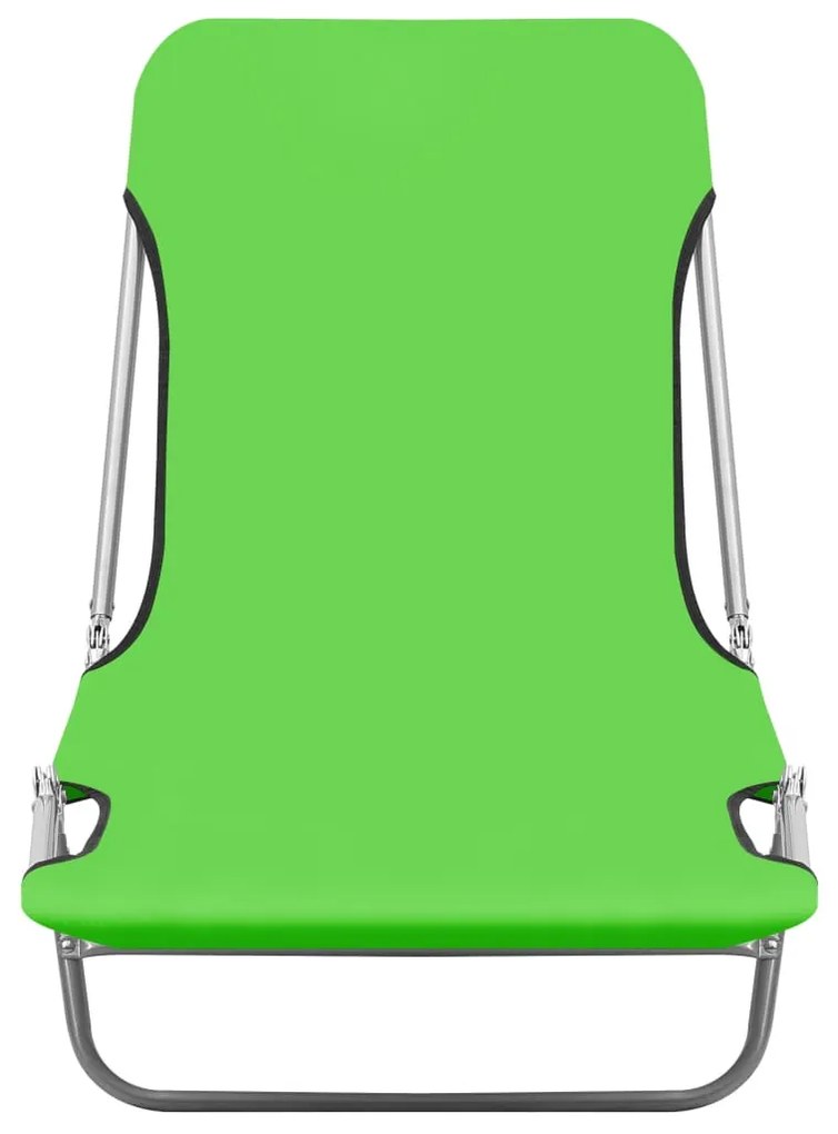 Lettini prendisole pieghevoli 2pz in acciaio e tessuto verde
