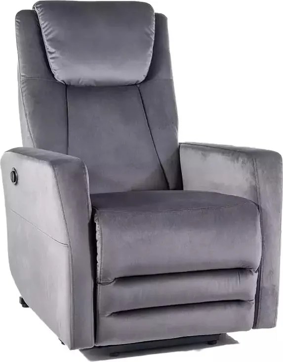 Poltrona reclinabile elettrica Adonis in velluto Bluvel 40 – colore grigio
