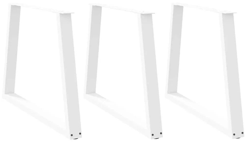 Gambe Per Tavolo Pranzo A V 3 Pz Bianco 100x(72-73,3)cm Acciaio /