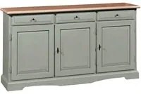 Madia credenza in legno laccato pennellato tortora l.156 p.42 h.85