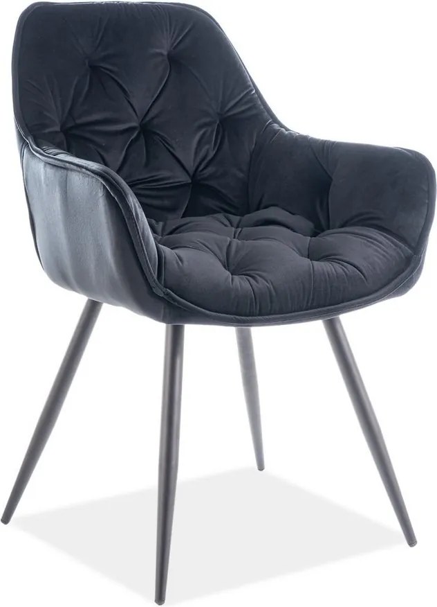 Sedia Cherry in velluto ciliegio nero/nero Blu19