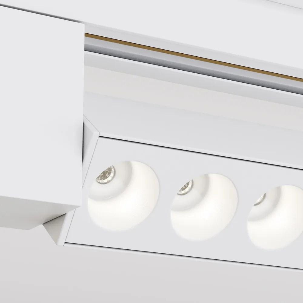 Spot Per Binario Moderno Points Alluminio Bianco 10 Luci Led Naturale