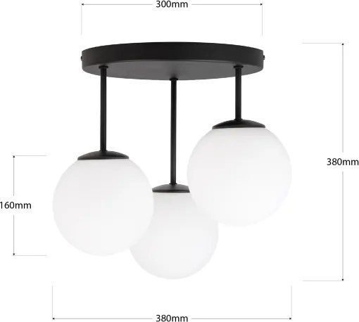 Lampadario a plafone MOONLIGHT 3xE27/15W/230V nero