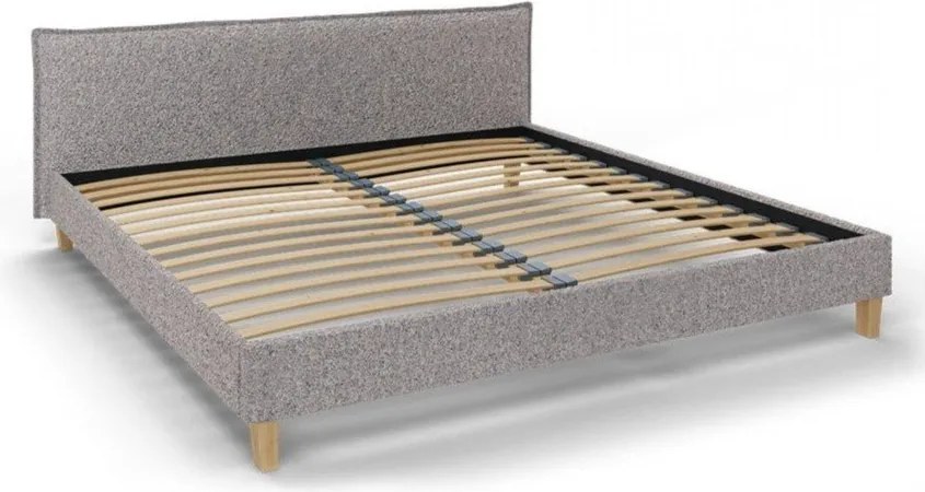 Letto matrimoniale imbottito grigio con griglia 200x200 cm Tina - Ropez