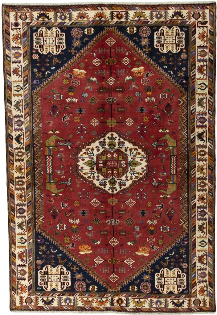 Shiraz Tappeto persiano 290 x 200 Rosso (Iran) Annodato A Mano