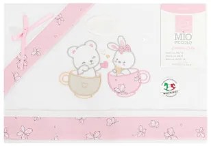 Lenzuola lettino neonato in cotone Mio piccolo Dolci emozioni Rosa