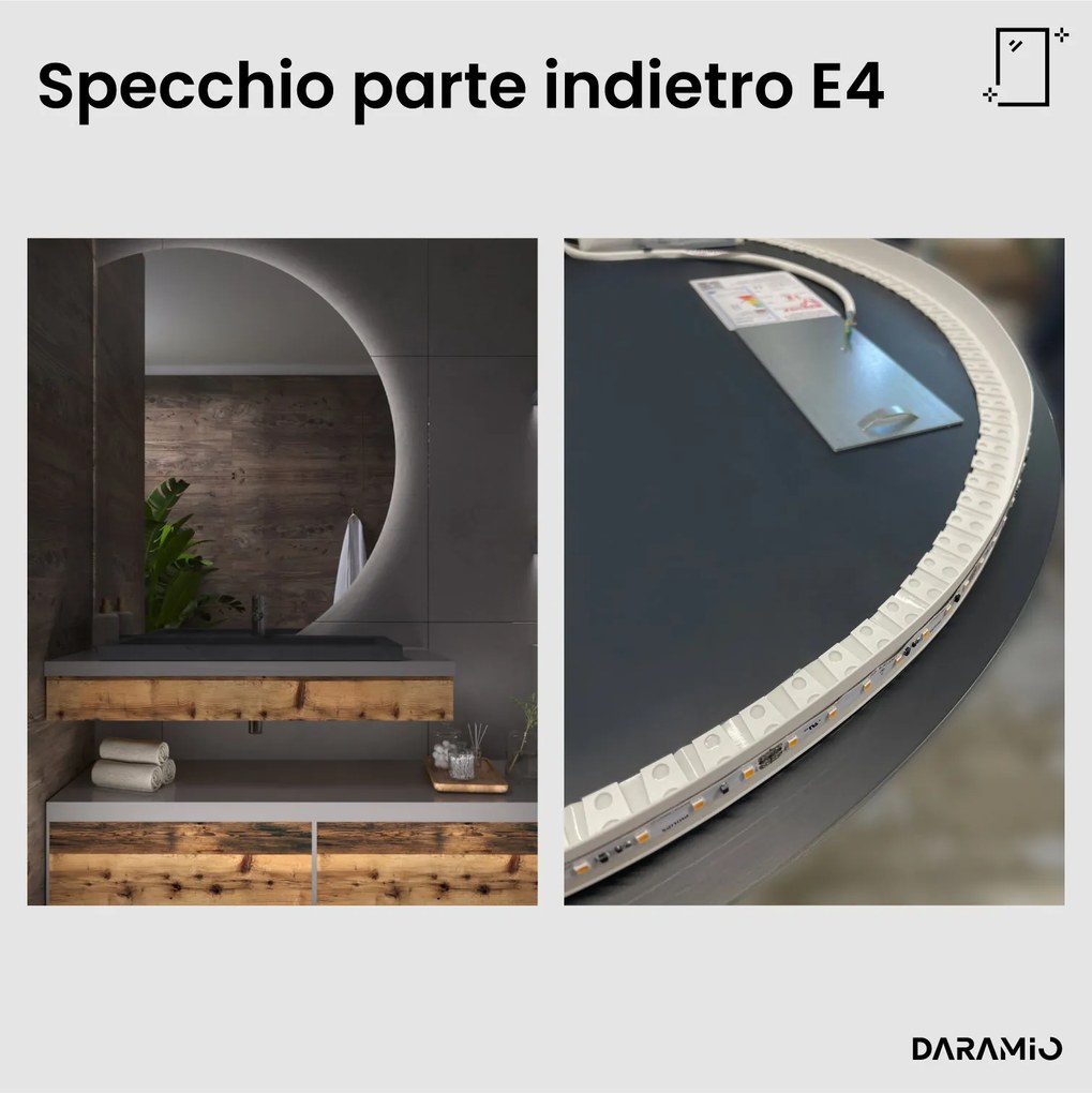 Specchio rotondo con luce LED E4