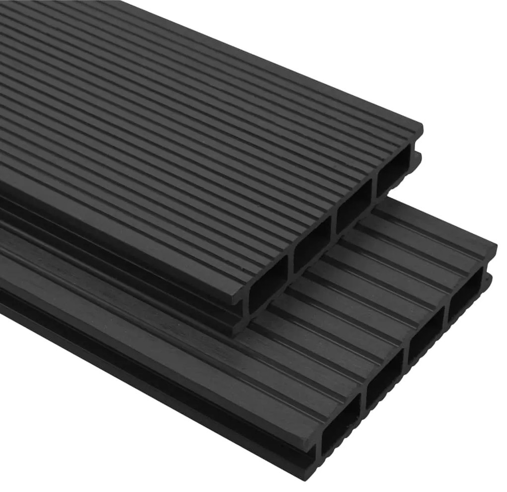 Pavimento Per Esterni İn Wpc Con Accessori 40 M² 2,2m Antracite /