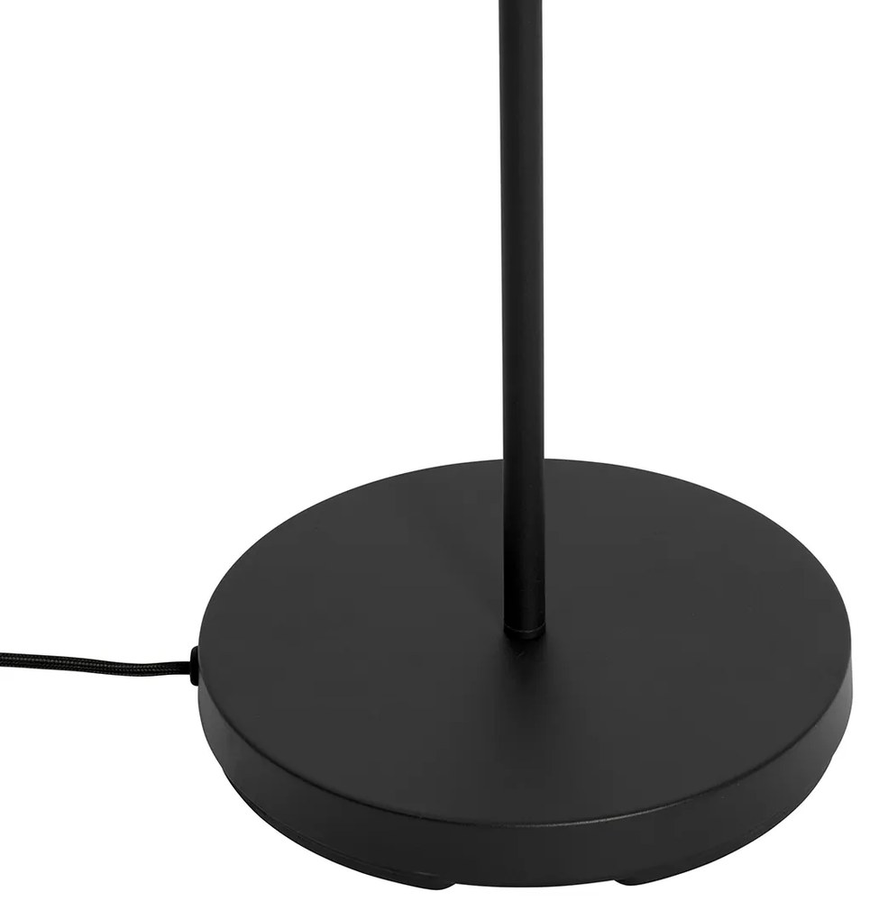 Lampada da terra retrò nera con vetro trasparente - Eclipse