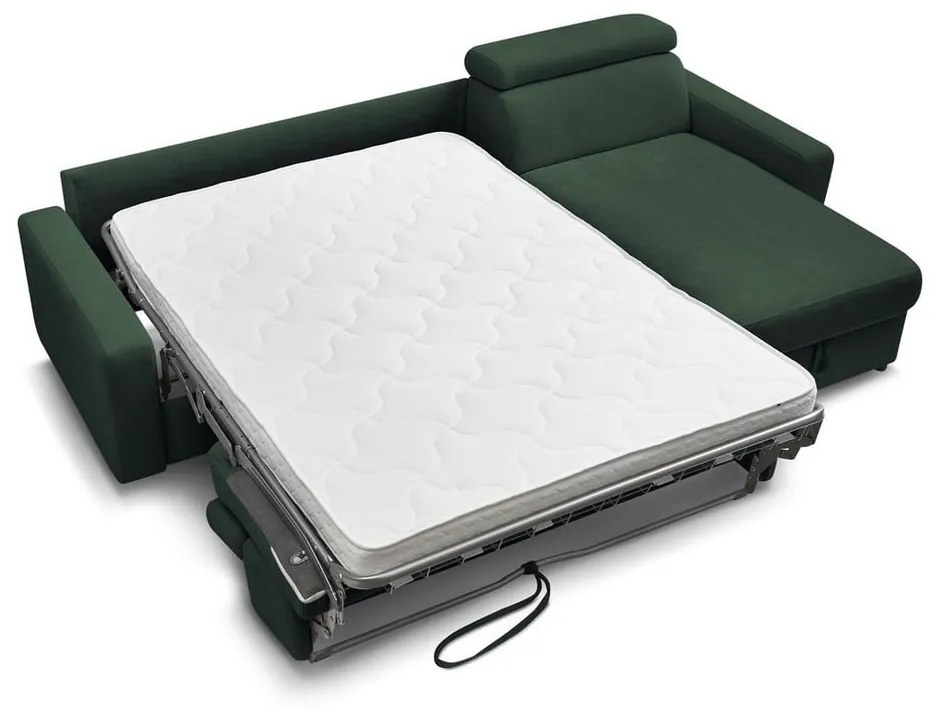 Divano angolare in verde scuro allungabile (con composizione variabile) Monaco – Bobochic Paris