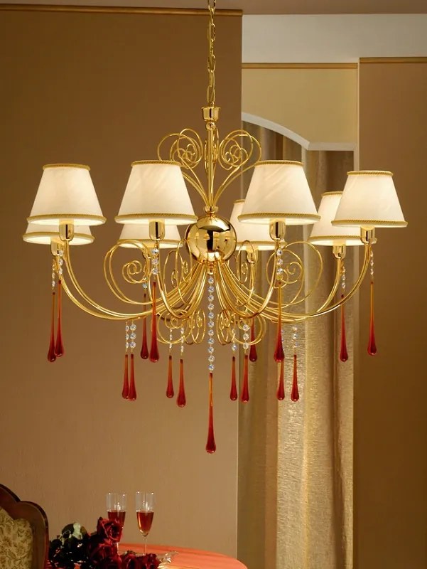 8-light chandelier Murano - 711/8 - Fashion Crystal - Arredoluce Cromo