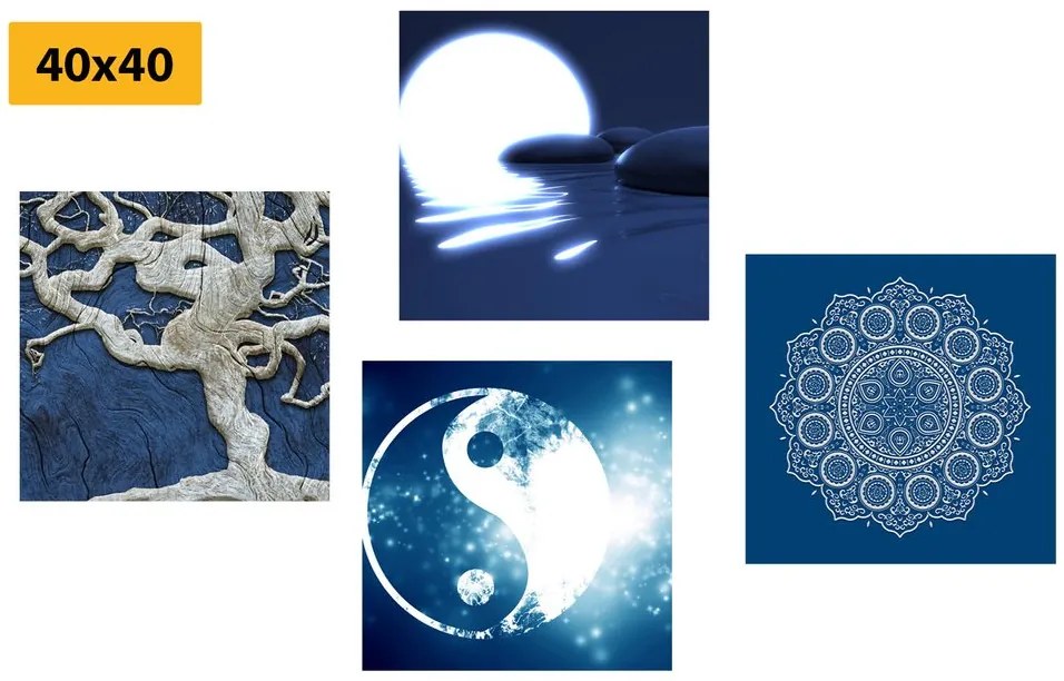 Set di quadri – Feng Shui in blu