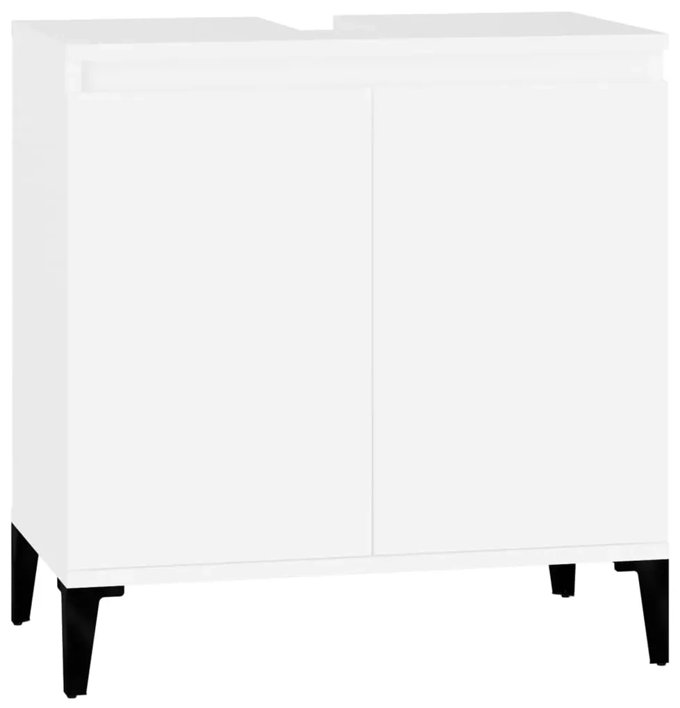 Mobile lavabo bianco 58x33x60 cm in legno multistrato