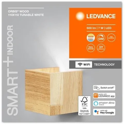 Ledvance - Applique LED dimmerabile SMART+ WOOD LED/7W/230V Wi-Fi