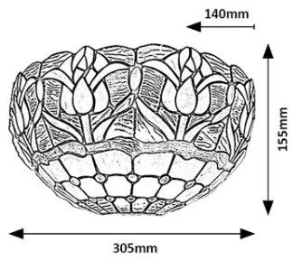 Brilagi - Lampada da parete in stile Tiffany LORAS 1xE14/40W/230V