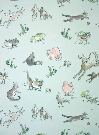 Osborne & Little Carta da parati Quentins Menagerie - Aqua