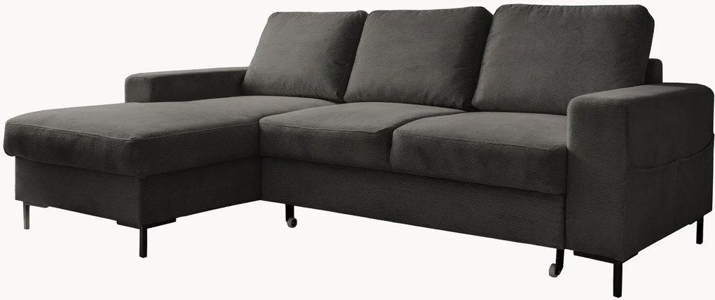 Divano angolare letto in velluto a coste Lofty Lilly