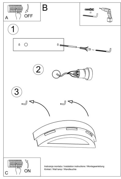 Applique HELIOS 1xE27/60W/230V bianco