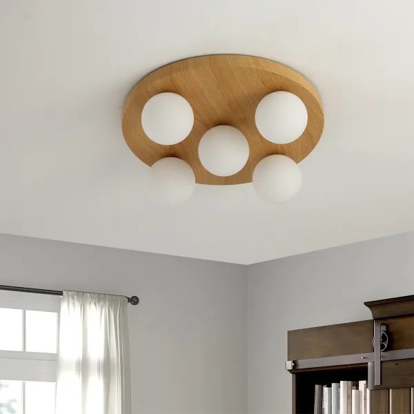 Brilagi - Plafoniera LUND WOOD 5xG9/9W/230V Ø 40 cm in legno di caucciù