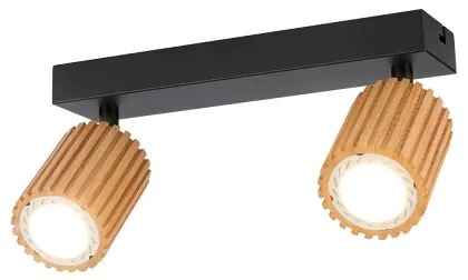Brilagi - Faretto MODERN WOOD 2xGU10/8W/230V legno/nero