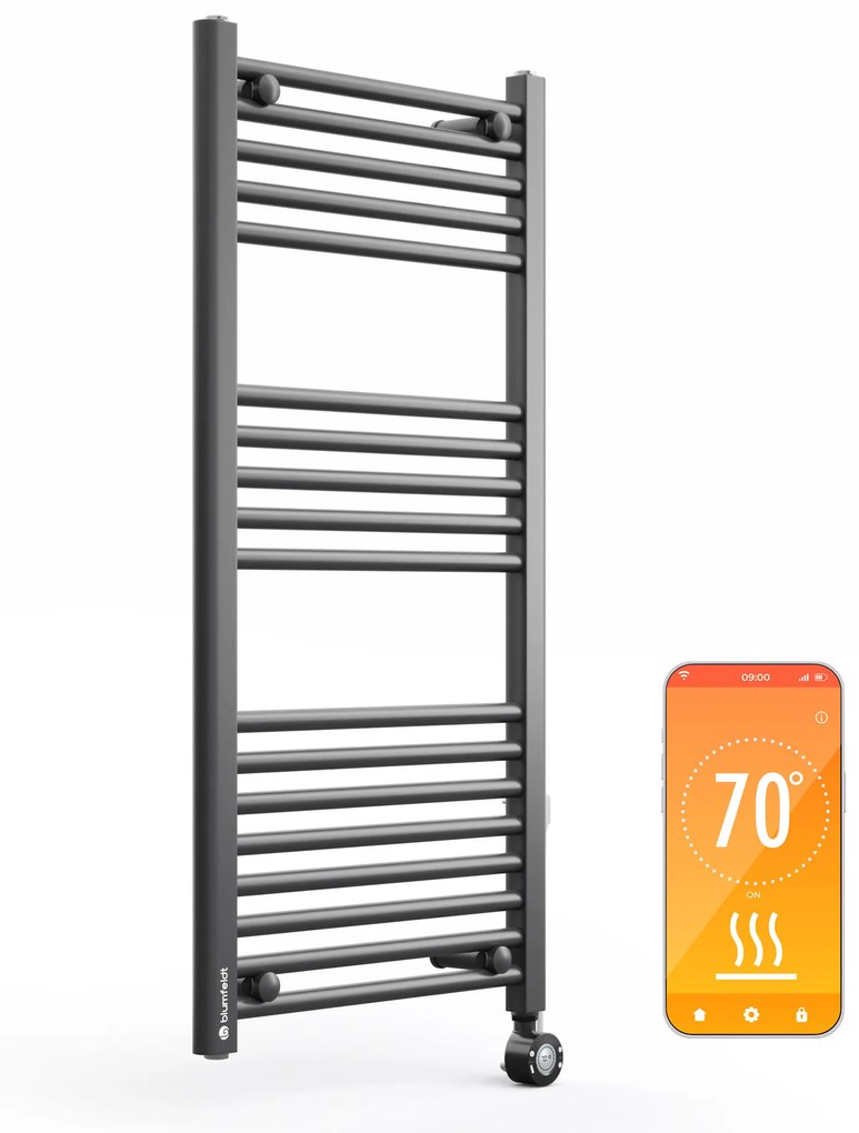 blumfeldt Harrison Smart - Termosifone elettrico, 400 W, app, 50 x 100 cm, 3 scaldasalviette