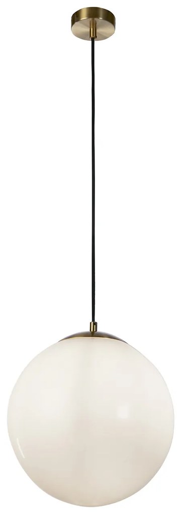 Sospensione Contemporanea Atomo 2 Acciaio Ottone Vetro 1 Luce E27 D25Cm