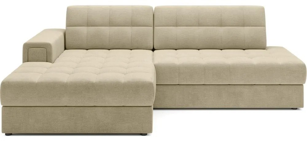 Divano angolare marrone chiaro allungabile (con penisola a sinistra/con chaise lounge) con rivestimento in velluto Blezalt – ELTAP