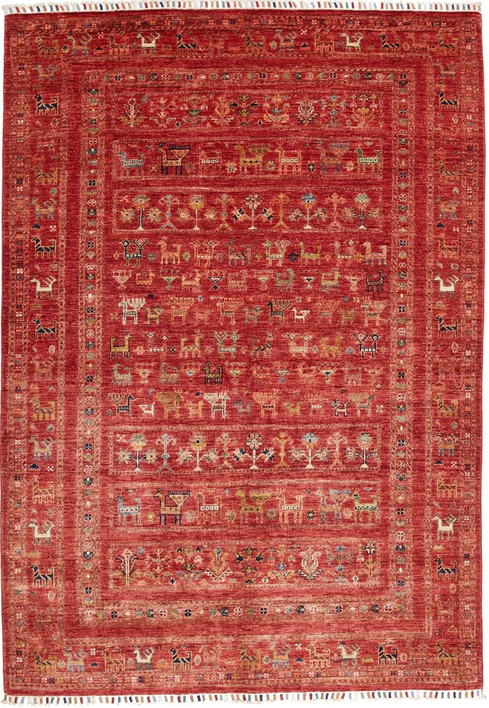 Samarkand Tappeto orientale 150x210 Rosso (Pakistan) Annodato A Mano