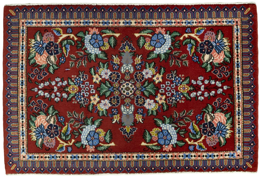 Kashan Tappeto 100 x 70 Rosso (Iran) Annodato A Mano