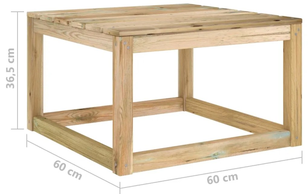 Set Divani da Giardino 11 pz e Cuscini Legno di Pino Impregnato