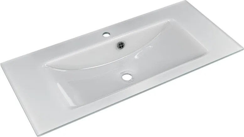 Madeo L 101 x P 46 cm in vetro bianco