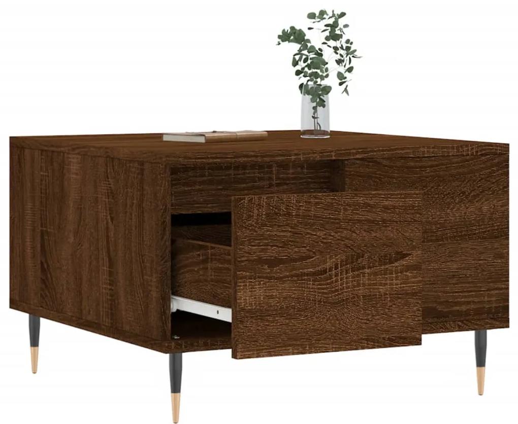Tavolino da salotto rovere marrone 55x55x36,5 cm in multistrato
