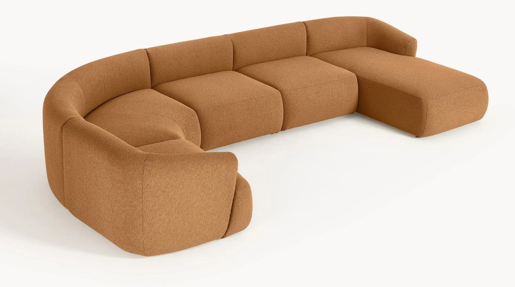 Divano angolare XL componibile in bouclé Sofia