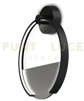 Toy-a f applique led 30w struttura nera diffusore in vetro fumè dim...