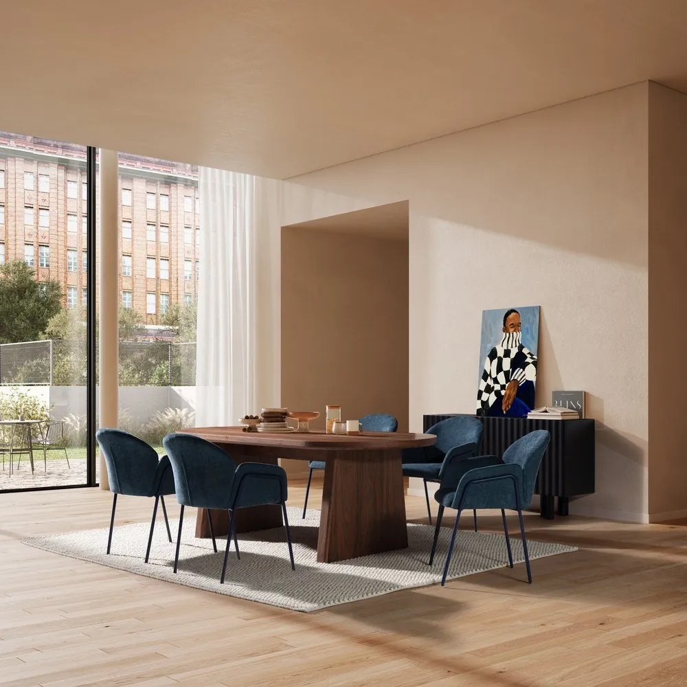 Set di sedie da pranzo blu in imbottito 2 pz Aslin – MOME