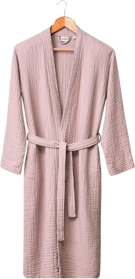 Accappatoio rosa in mussola S/M Kimono – Foutastic