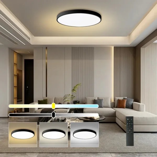 Brilagi- Plafoniera LED dimmerabile POOL SMART LED/128W/230V Ø 100 cm Wi‑Fi Tuya nera + telecomando