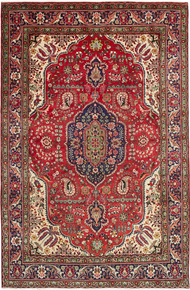 Tabriz Tappeto persiano 300 x 200 Blu (Iran) Annodato A Mano