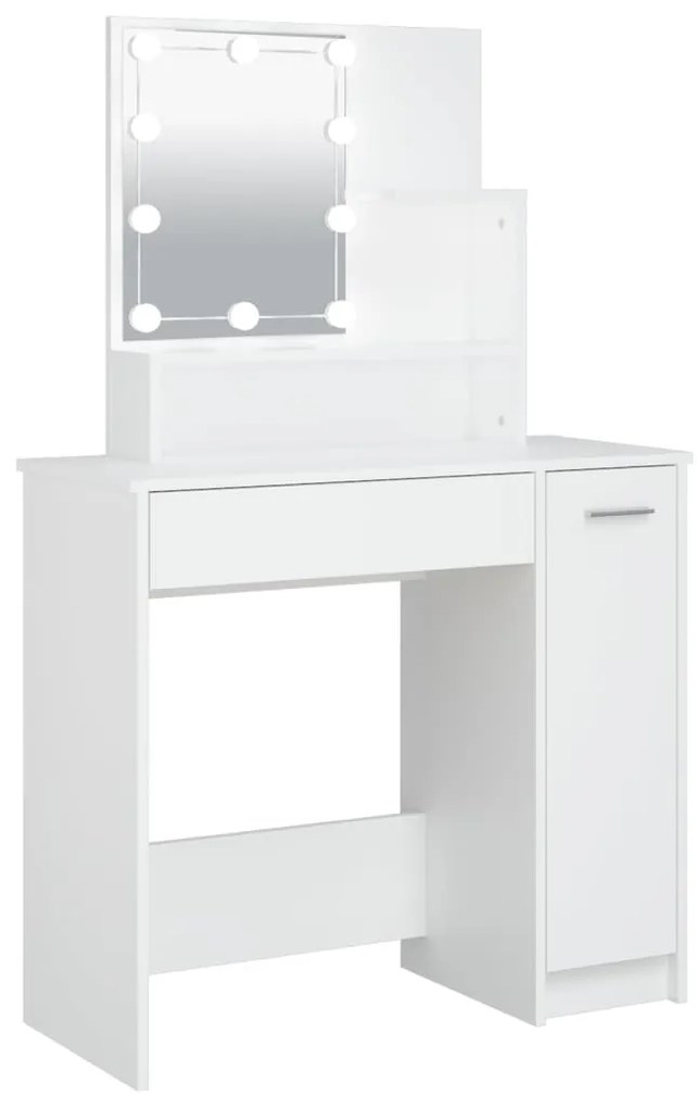 Toeletta con led bianca 86,5x35x136 cm