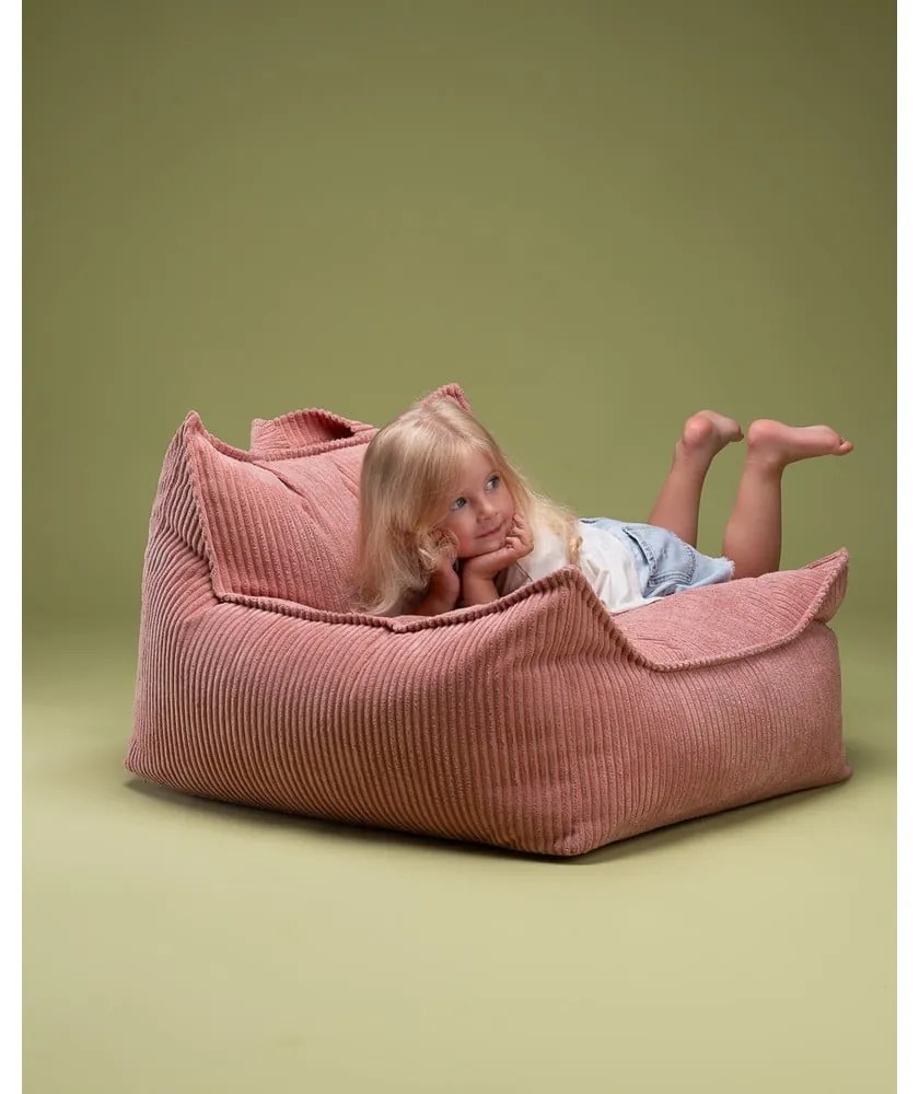 Pouf a sacco per bambini rosa con rivestimento in velluto a coste Chair – Wigiwama