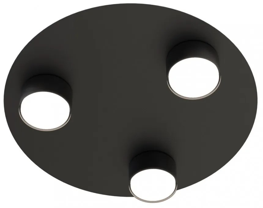 Lampada da soffitto in acciaio BOLX 3 nera 3xGX53 Colore del corpo Nero