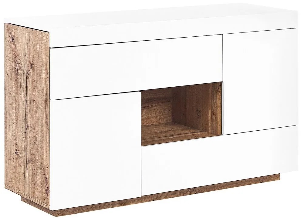 Credenza bianco e legno chiaro GORAN Beliani