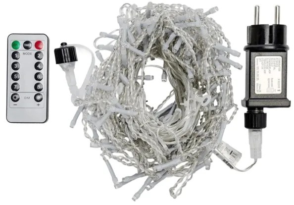Aigostar - Catena luminosa di Natale per esterni 150xLED/6W/230V/8 funzioni 1,5x1m IP44 bianco freddo+telecomando