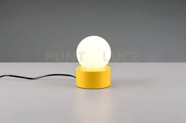 Countess lampada da tavolo base in metallo giallo con vetro bianco ...
