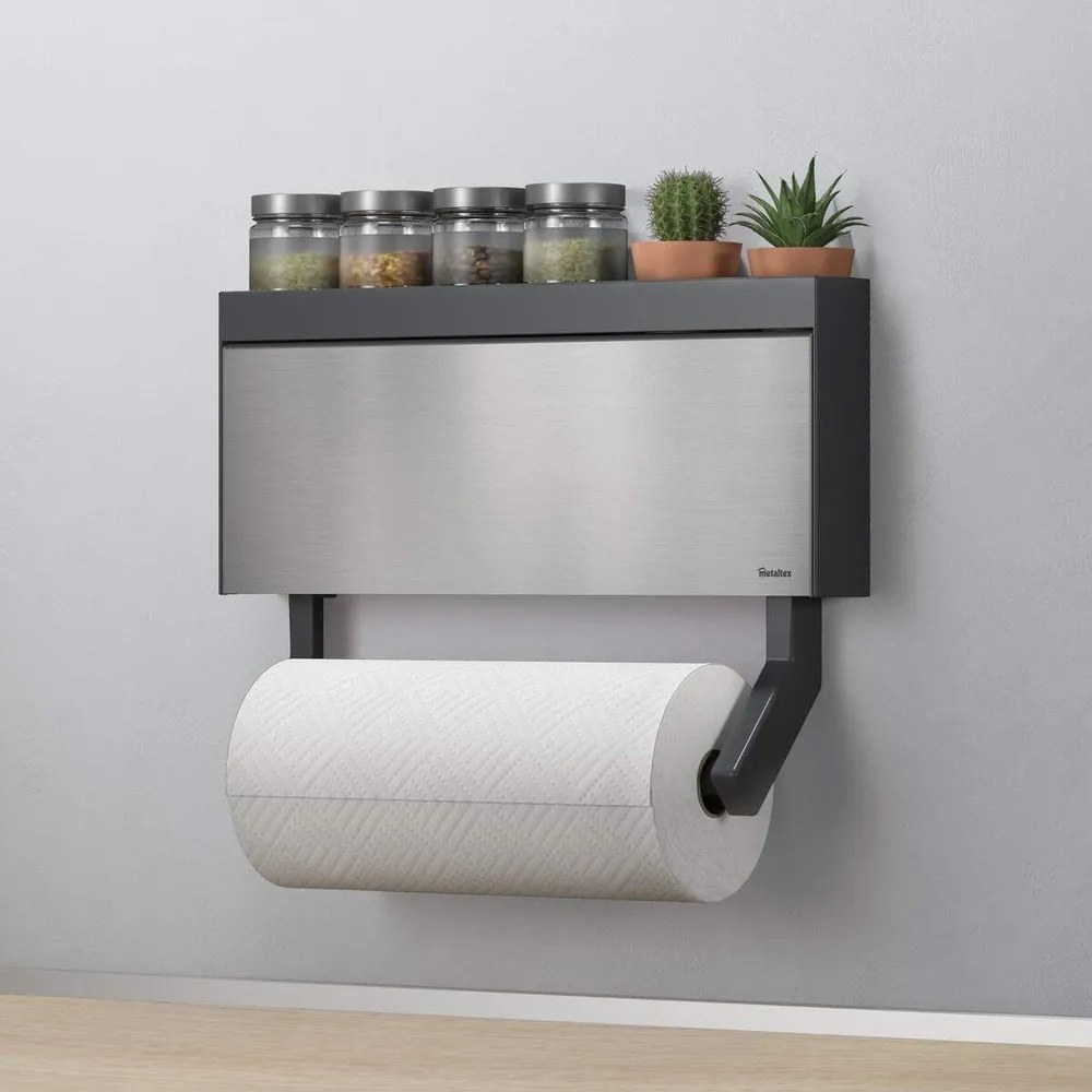Porta rotolo e pellicole da appendere per cucina Tango Inox - Metaltex