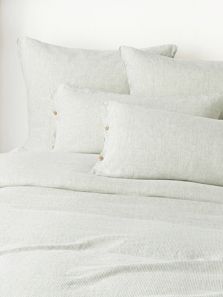 Copripiumino in lino lavato a righe sottili Rinna