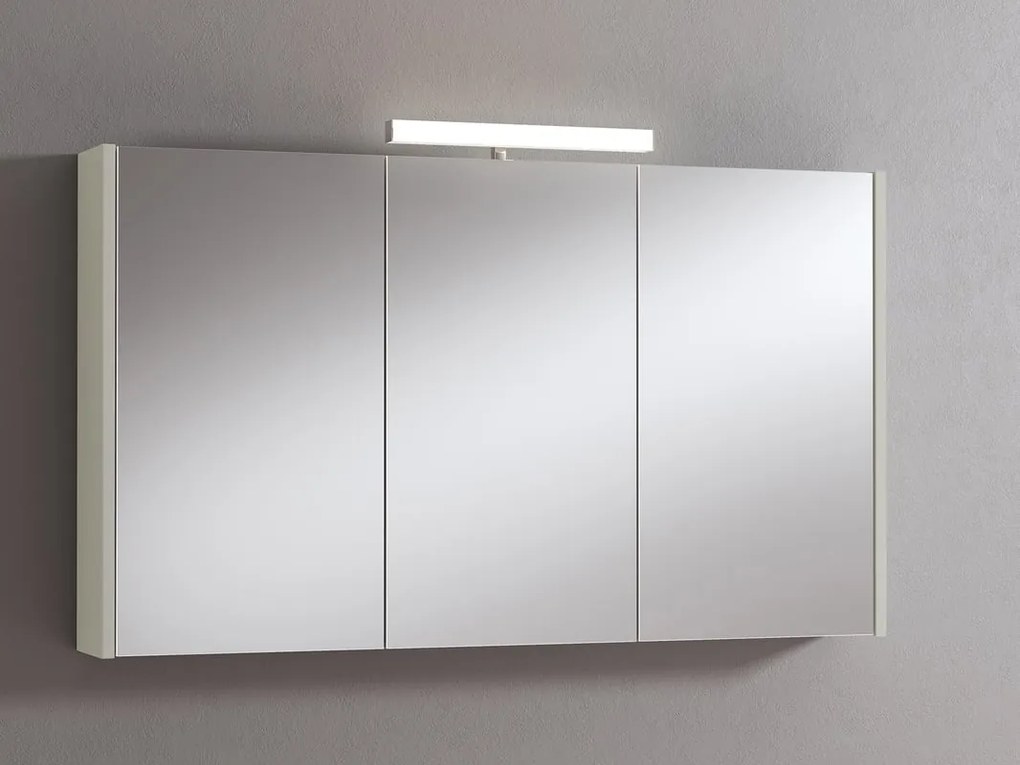 Pensile con luce Akira laccato lucido grigio nuvola L 120 x H 70 x P 15.5 cm